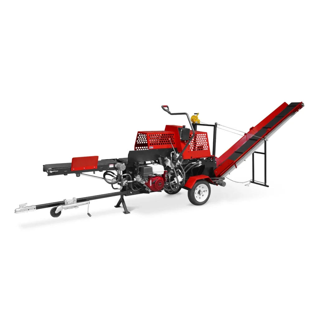 Honda GX390 Engine Firewood Log Splitter Processor with Conveyor, 20ton Splitting Force 24" x 15" Log Capacity, 18" Chainsaw, HLS20