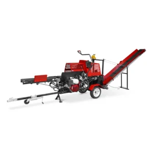 Honda GX390 Engine Firewood Log Splitter Processor with Conveyor, 20ton Splitting Force 24" x 15" Log Capacity, 18" Chainsaw, HLS20