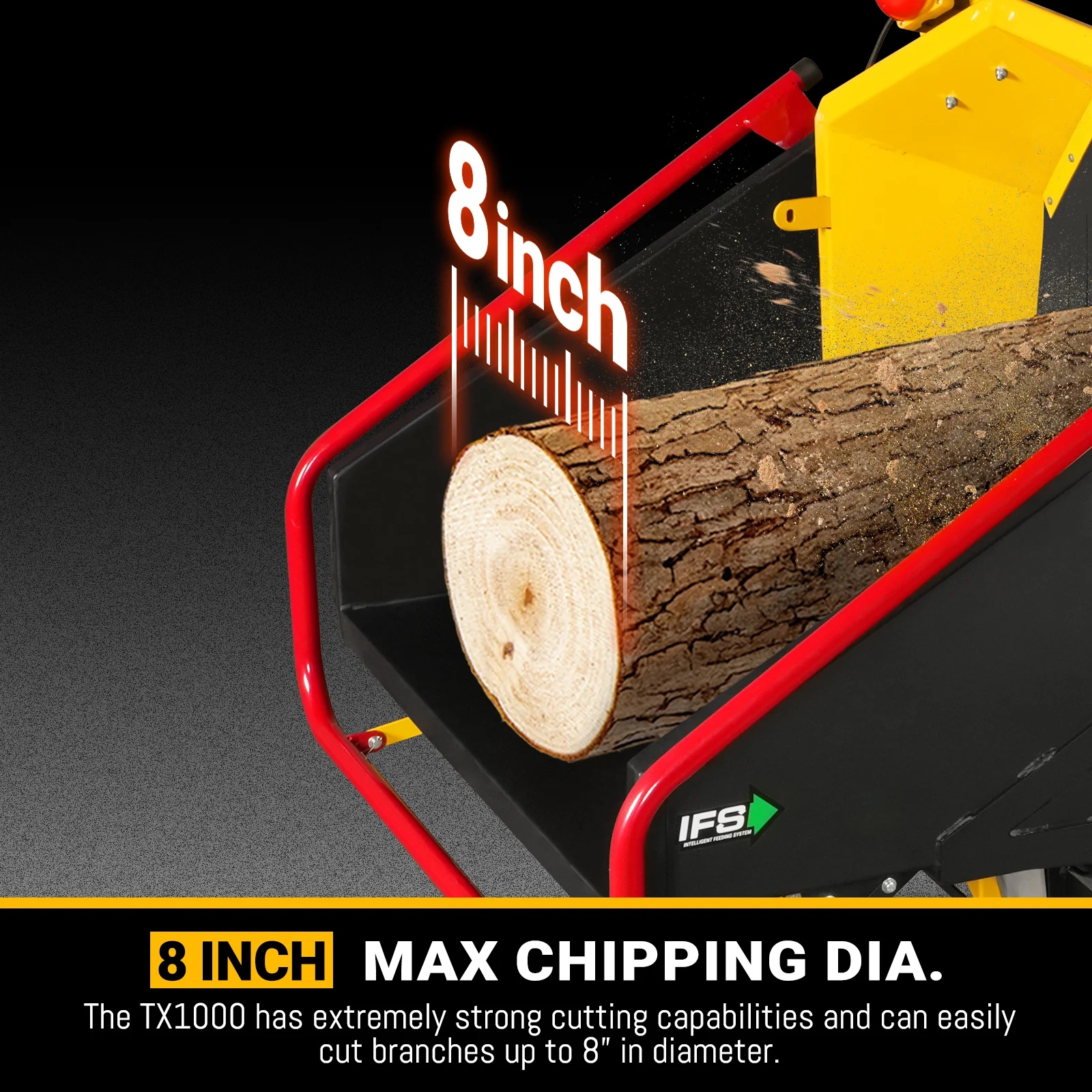 35hp 1000cc ZONSEN E-Start 8 inch Gas Powered Commerical Wood Chipper with Intelligent Hydraulic Feeding System , CROBA TX1000 - Image 5